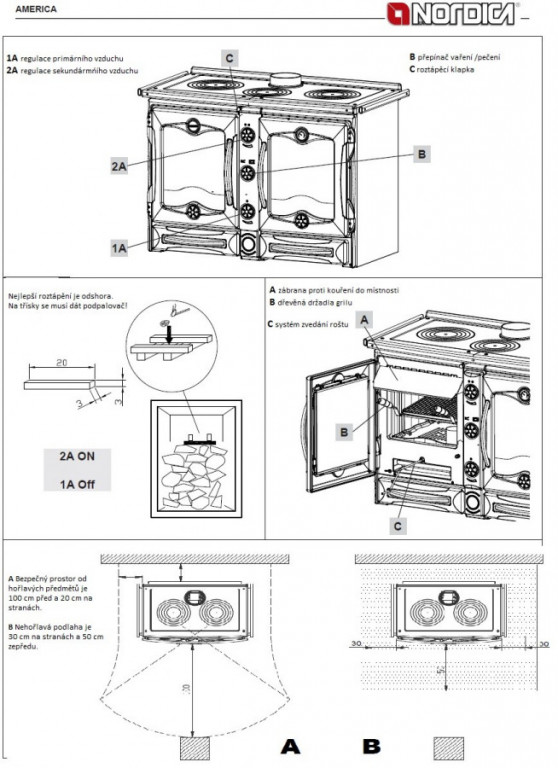 AMERICA sporák NORDICA - krémová