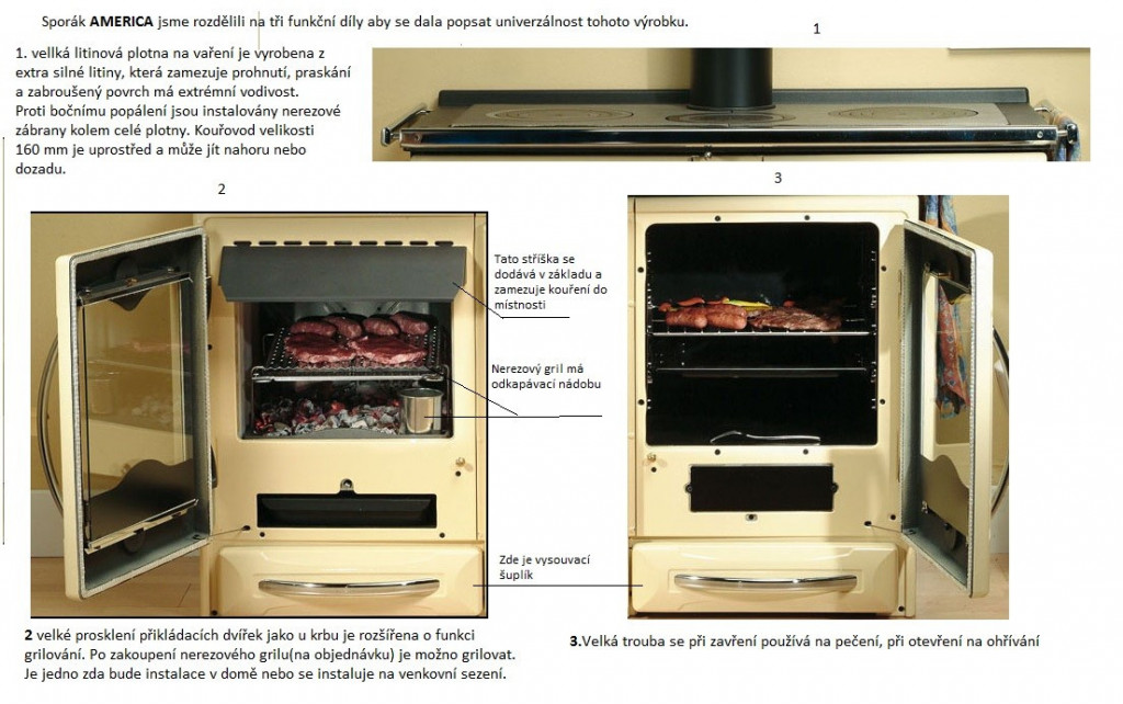 AMERICA sporák NORDICA - krémová