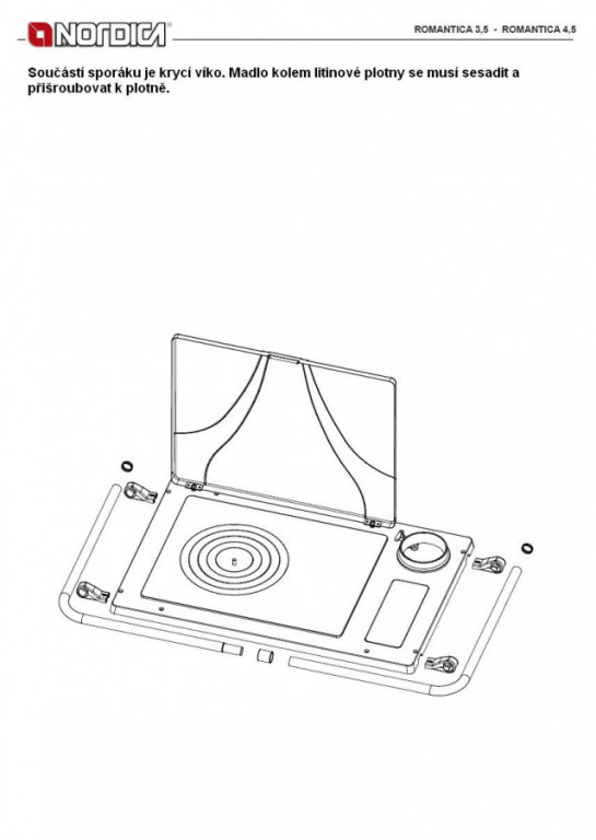 ROMANTICA 4,5 sporák NORDICA - pravý vývod, měď