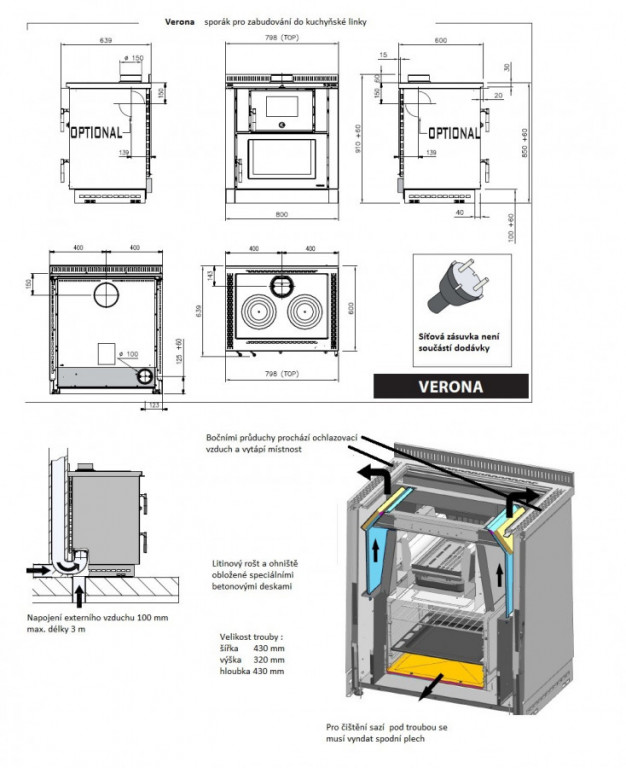 VERONA sporák NORDICA - černá