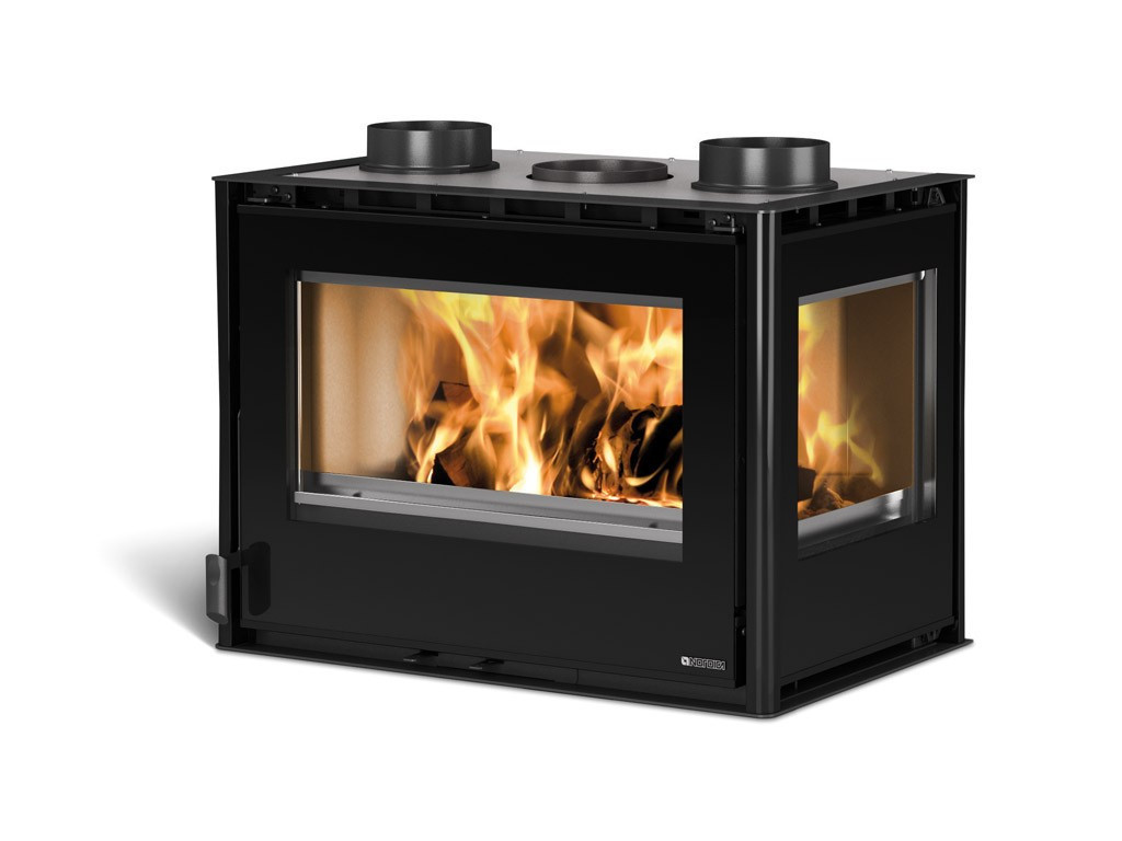 INSERT 70 CRYSTAL rohová krbová vložka s ventilátory NORDICA - pravá