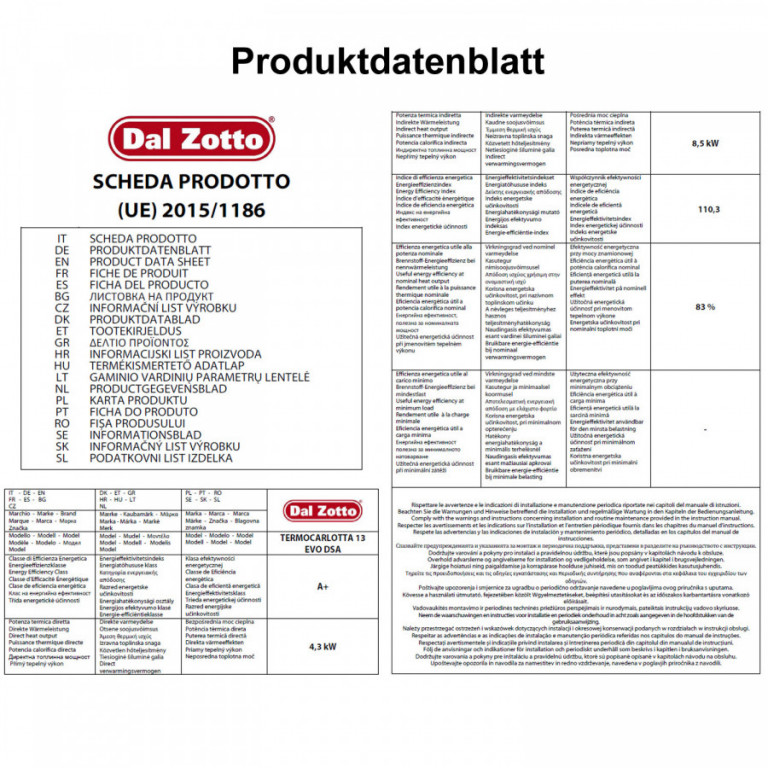 Termo Carlotta 13 EVO DSA - krbová kamna NORDICA pruvodní