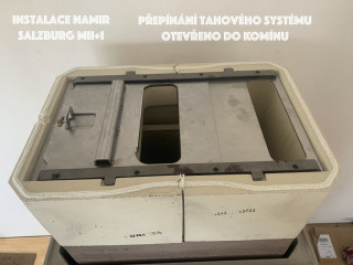 Akumulační krbová kamna Nordpeis Salzburg MII+1 přepínací mechanismus přepínání tahu obr. 8