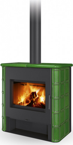 TELDE keramika rustik - krbová kamna s teplovodním výměníkem a dvojitým prosklením
